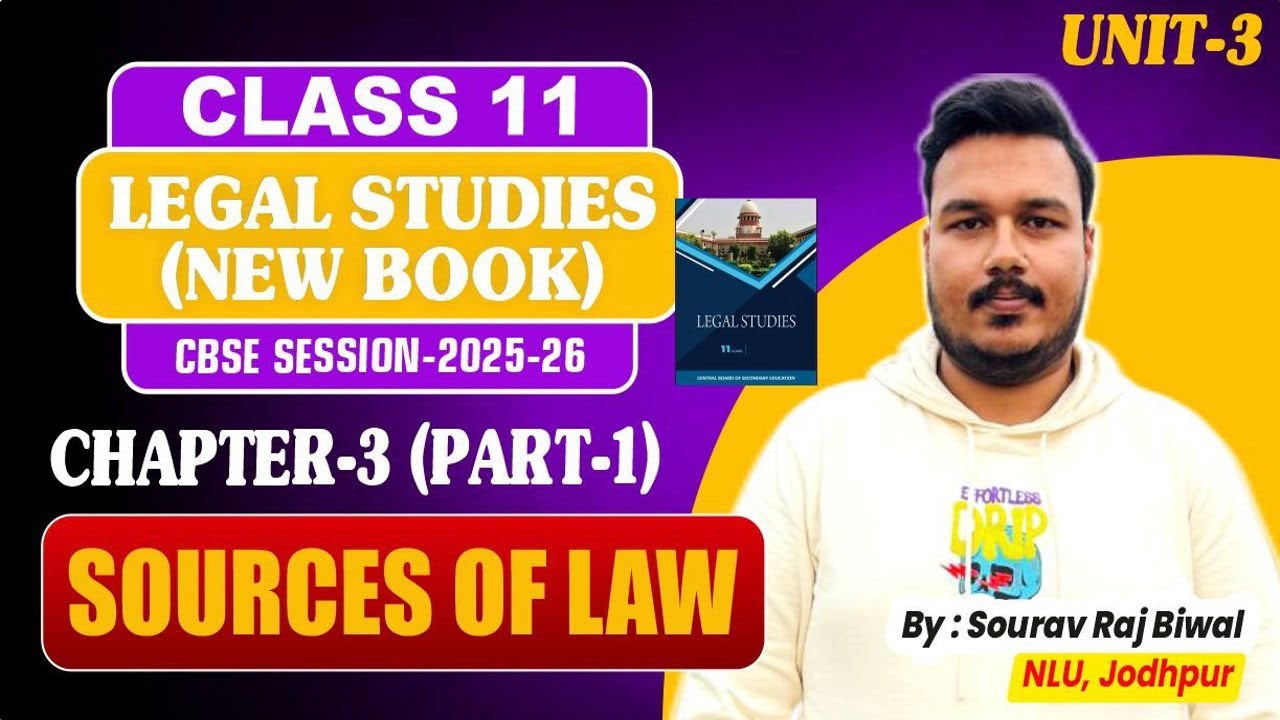 SOURCES OF LAWS | Class 11 Legal Studies | Chapter-3 (Unit-3) (Part-1) | CBSE Session 2025-26