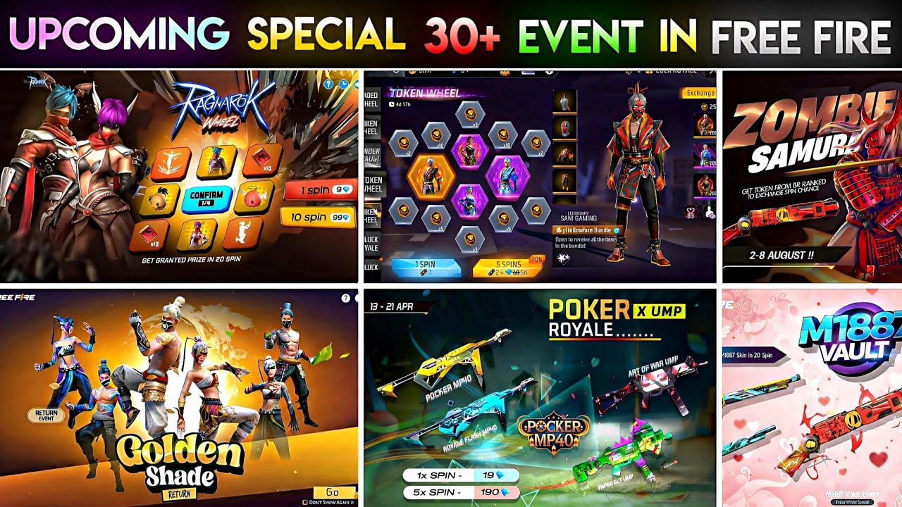 Upcoming Events in Free Fire 🤯🥳|Golden Shade Return|Free Fire New Event | Ff New Event |New Event Ff