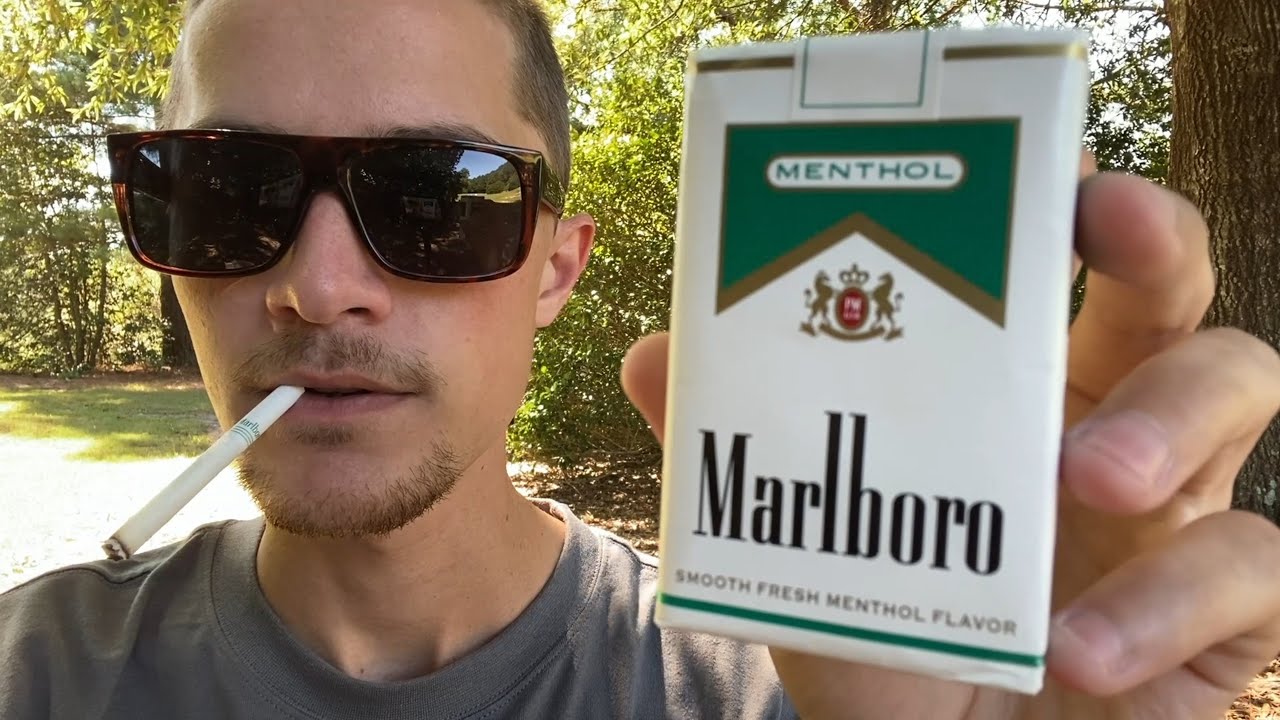 Smoking a Marlboro Green Gold Menthol Soft Pack Cigarette (Discontinued) - Review