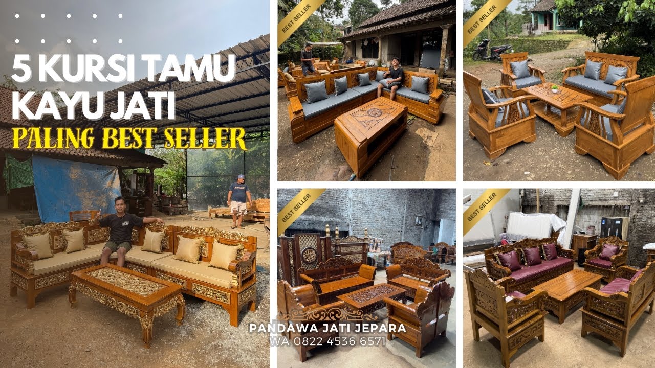 MURAH!!! 5 URUTAN KURSI TAMU JATI PALING BEST SELLER DI PANDAWA JATI JEPARA