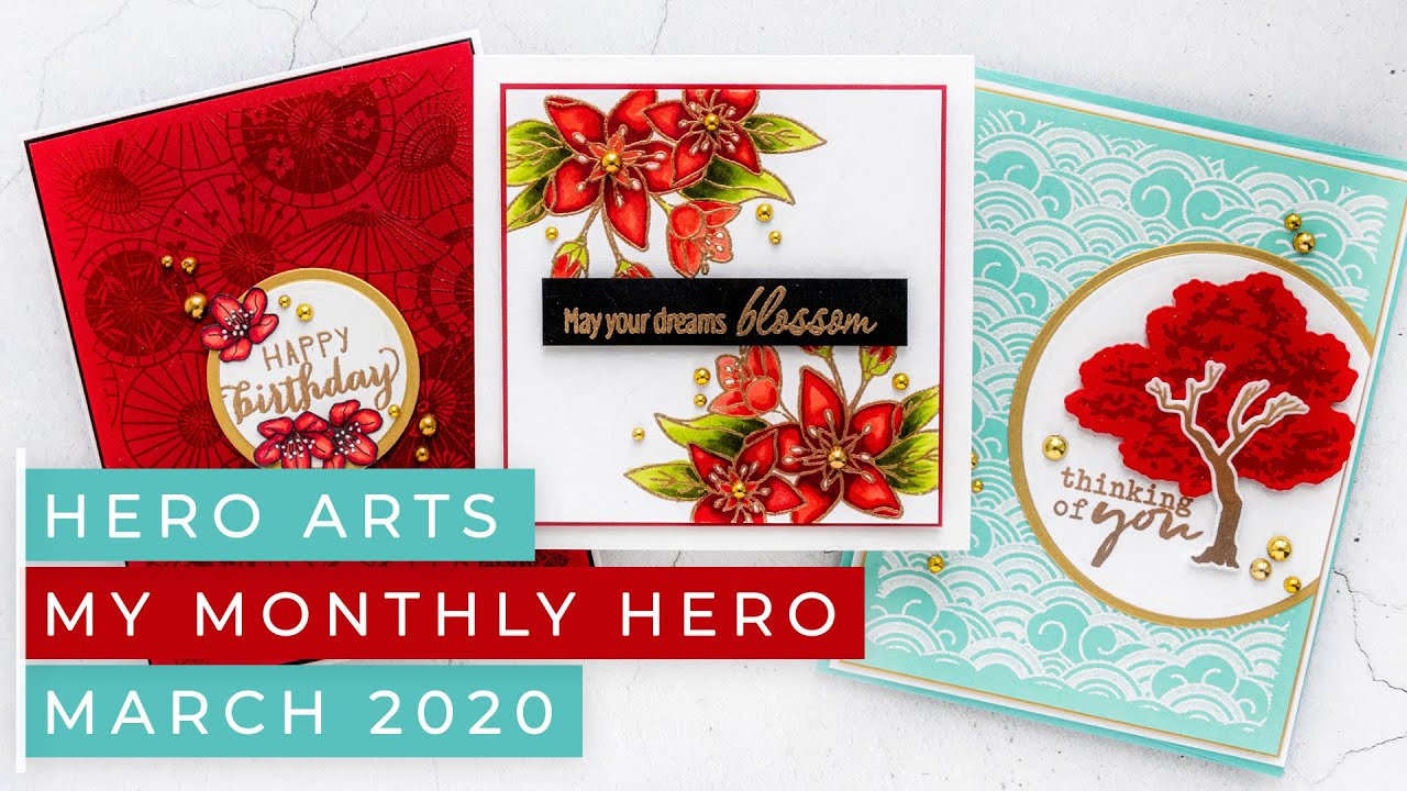 Hero Arts March 2020 My Monthly Hero Kit & Add Ons Card Ideas (Asian Inspired)