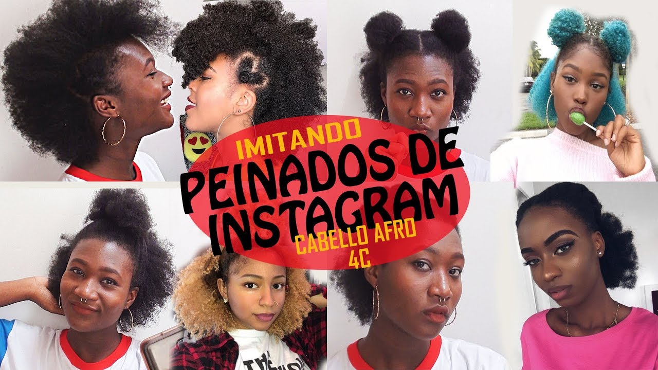 IMITANDO PEINADOS DE INSTAGRAM EN CABELLO AFRO 4C ♥ - Yudis