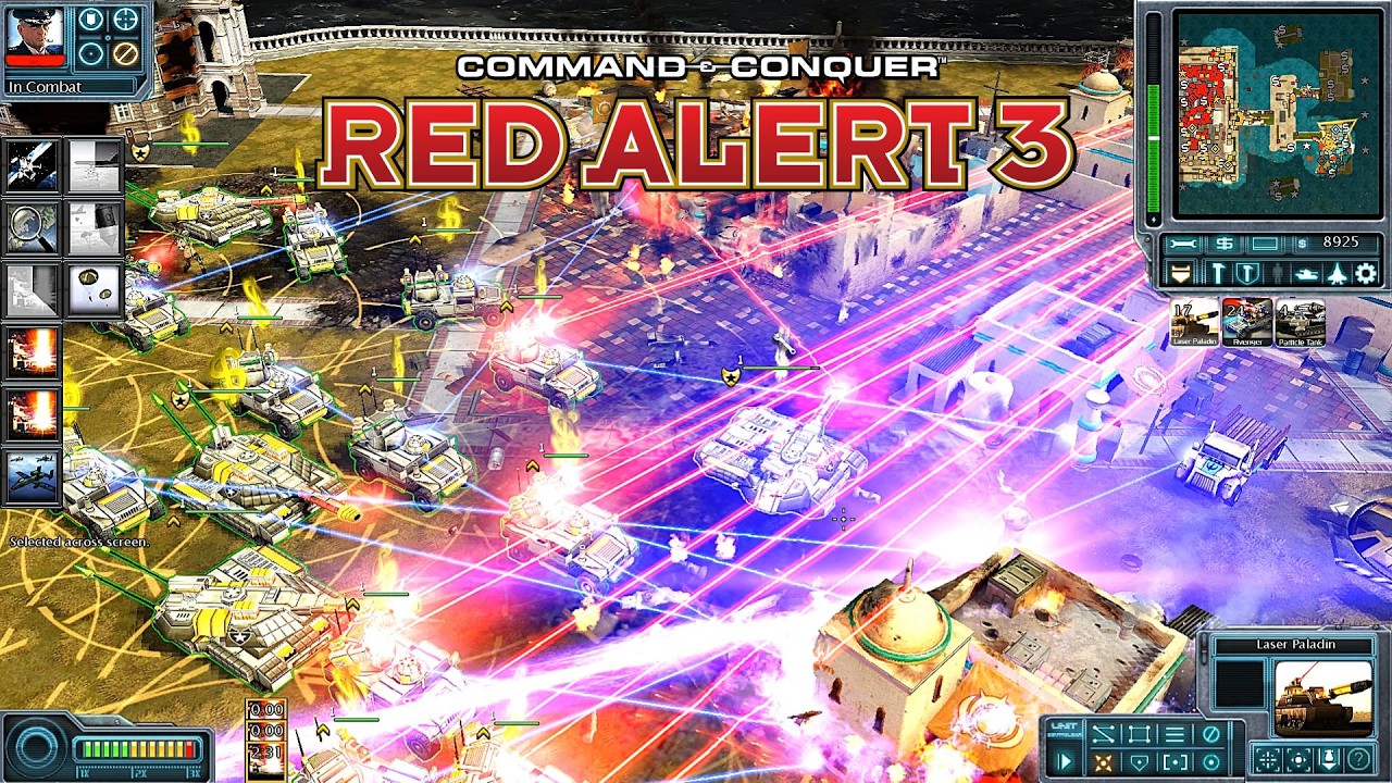 Red Alert 3 Generals Evolution MOD USA Laser General 2V4 GLA in Grand Union | Deadly Laser!!!