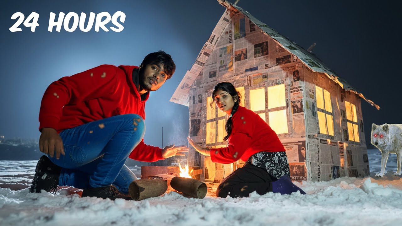 Surviving 24 Hours in newspaper house || इतना बुरा कभी नहीं हुआ था 😭? 