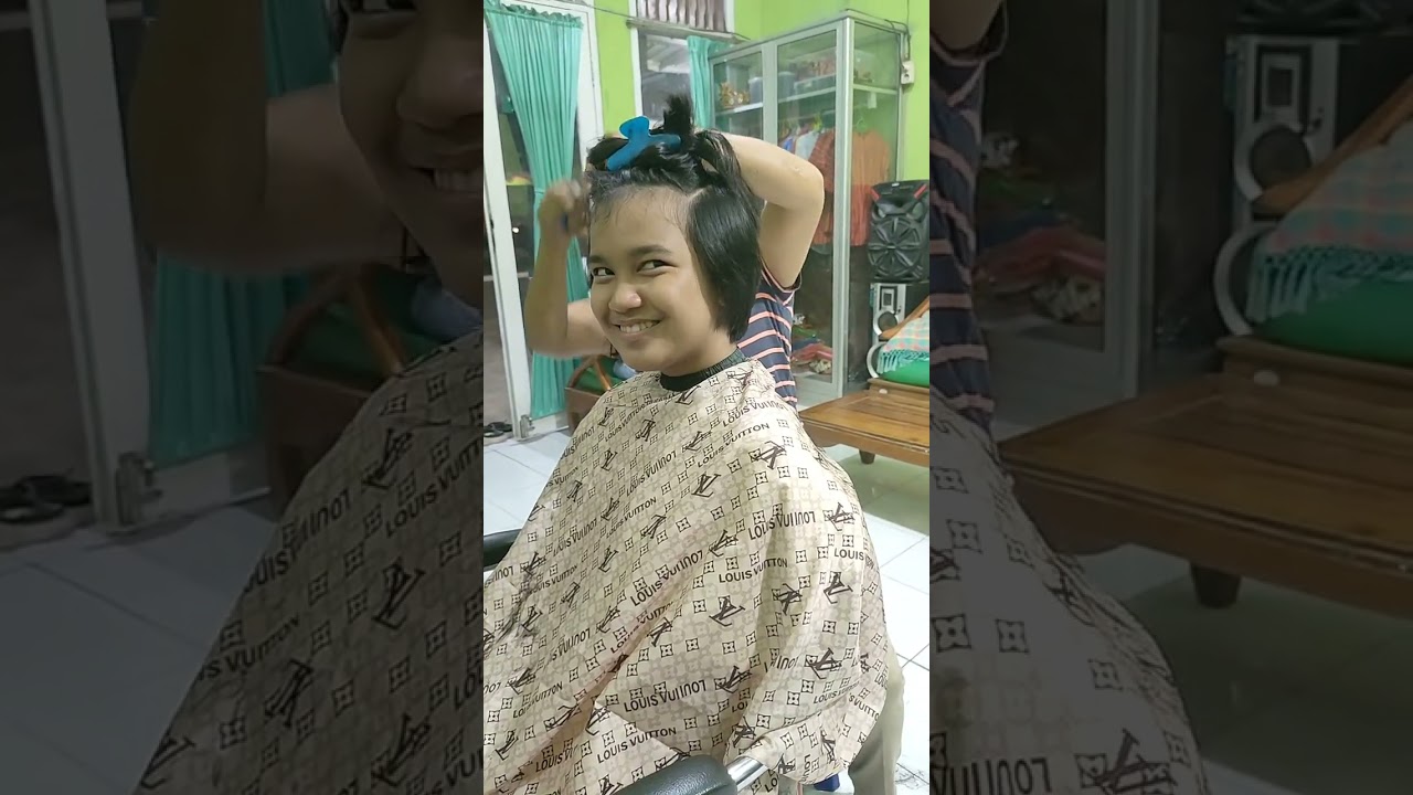 Rambut panjang di potong pixie