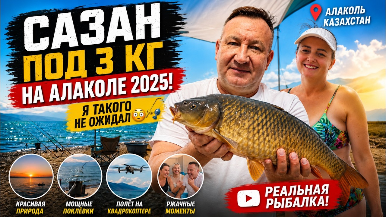 Отличная рыбалка на Алаколь. Сазаны рвут снасти.