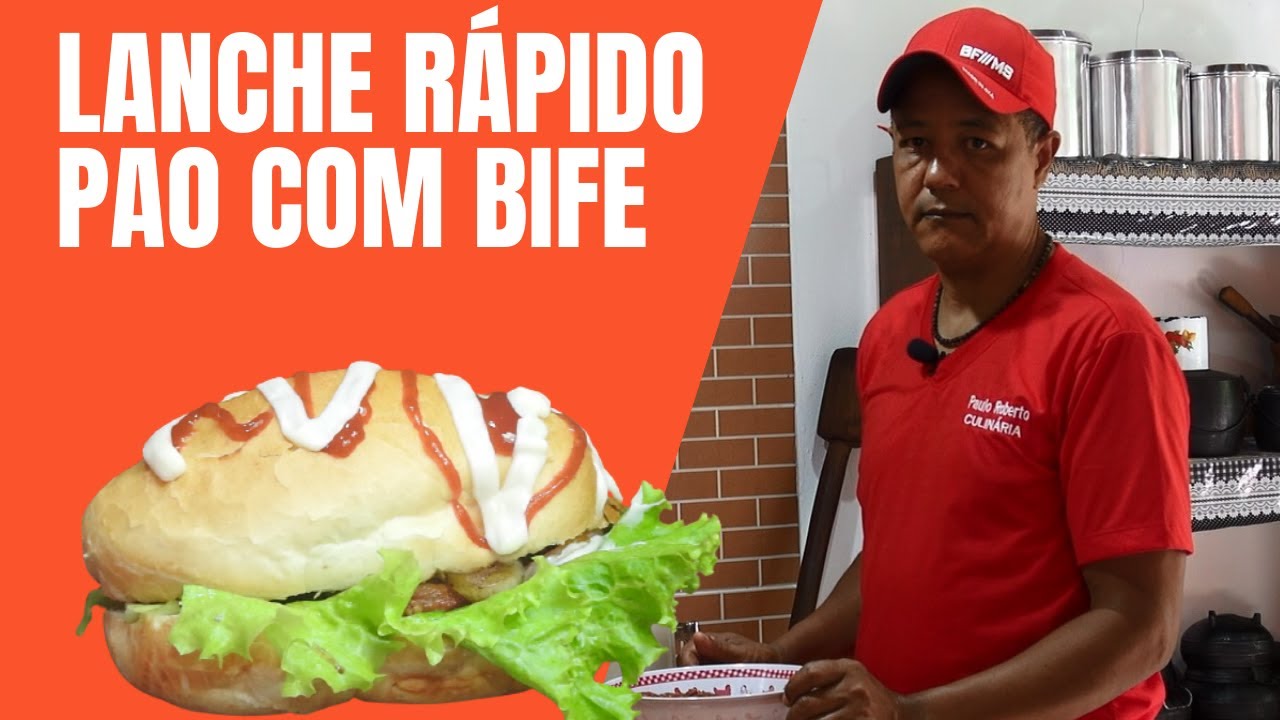 PÃO FRANCÊS COM BIFE ACEBOLADO