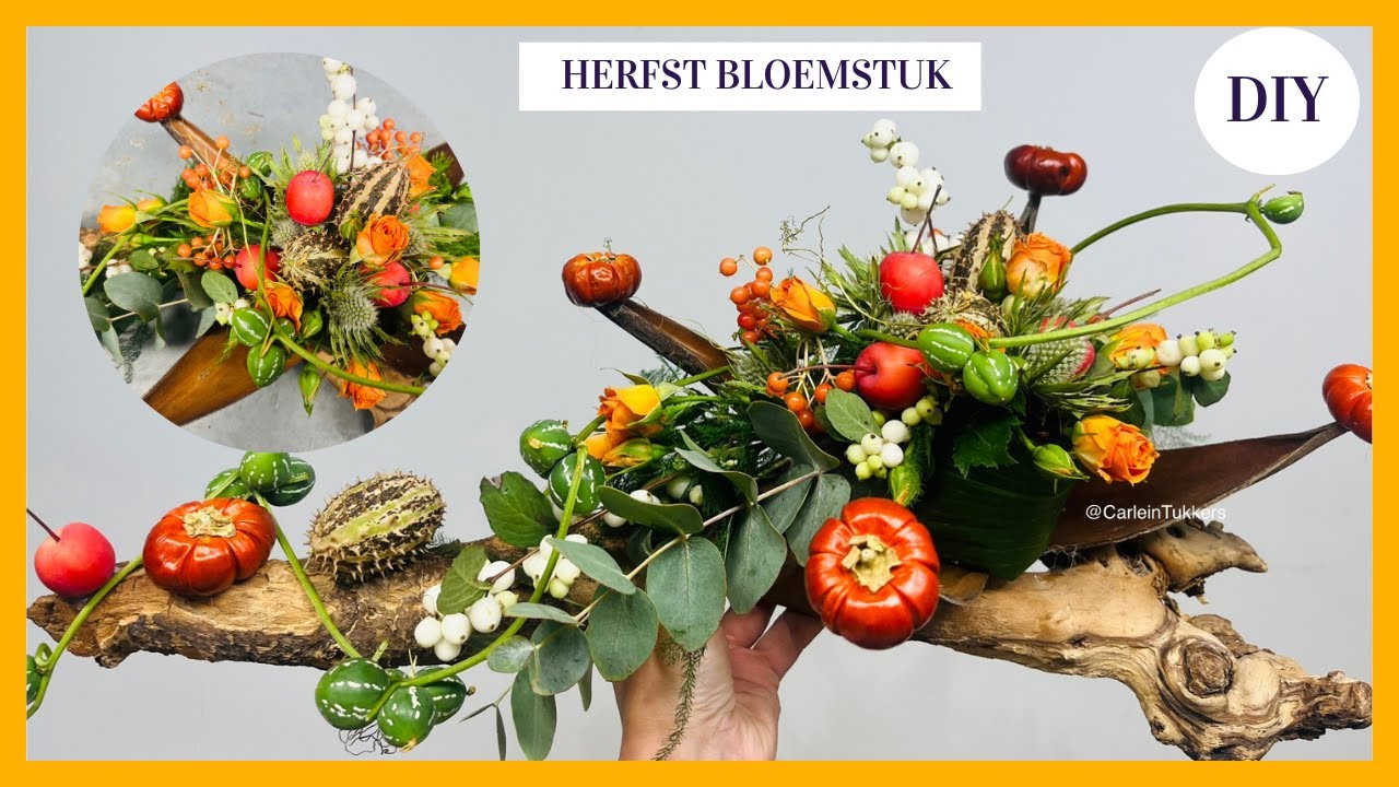 Natuurlijk herfstbloemstuk 🍂 🍁| Cursus Bloemschikken #375 |Carlein Tukkers