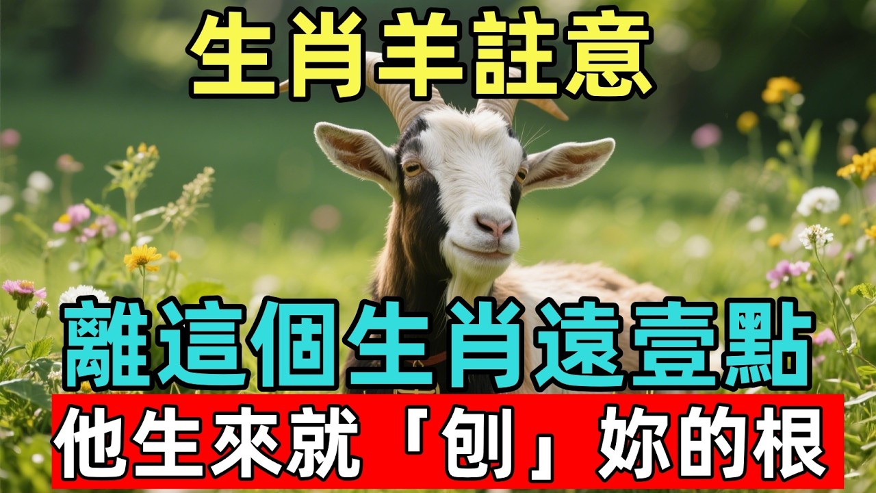 生肖羊註意！離這個生肖遠壹點，他生來就「刨」妳的根，否則破財短壽難逃，2029年前必須斬斷這段孽緣！