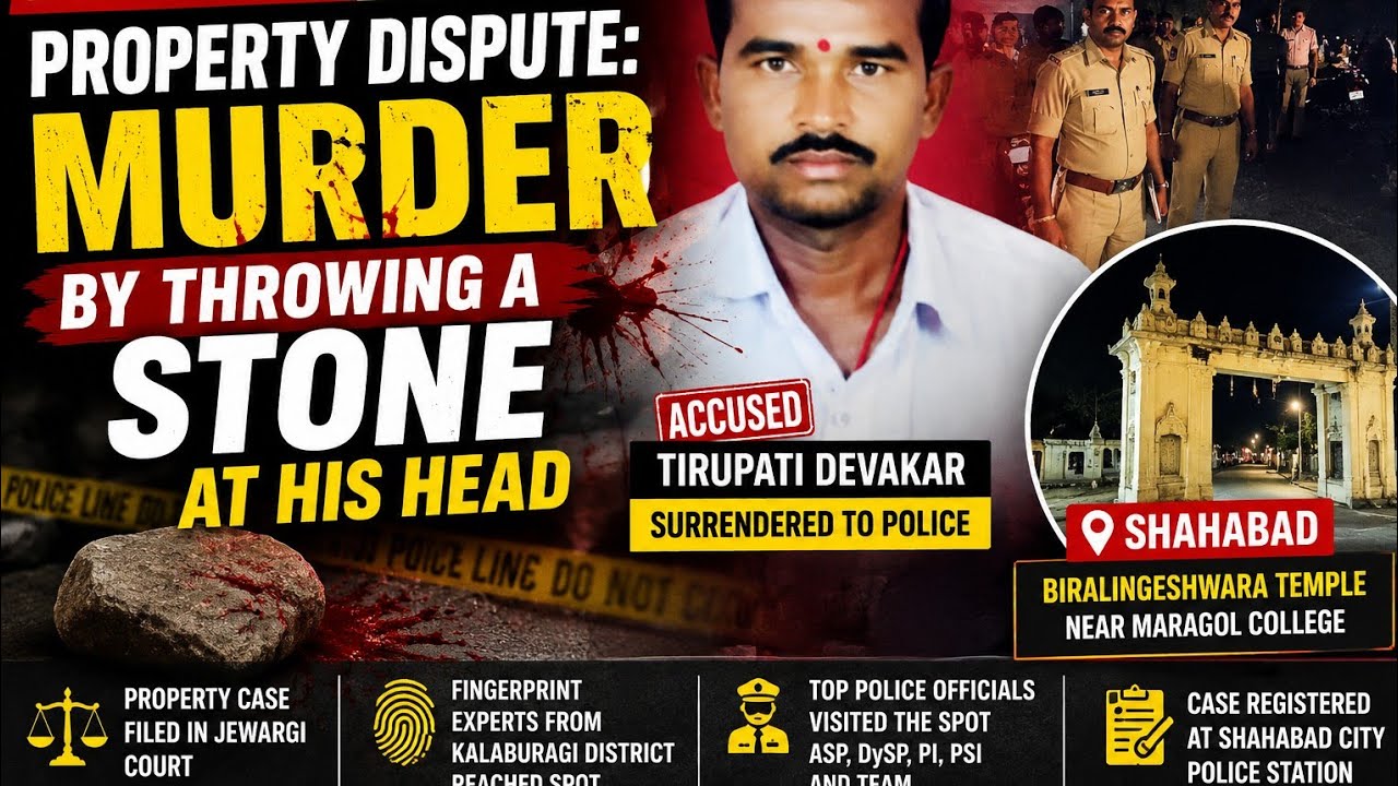 A shocking murder case has surfaced in Shahabad over a property dispute.