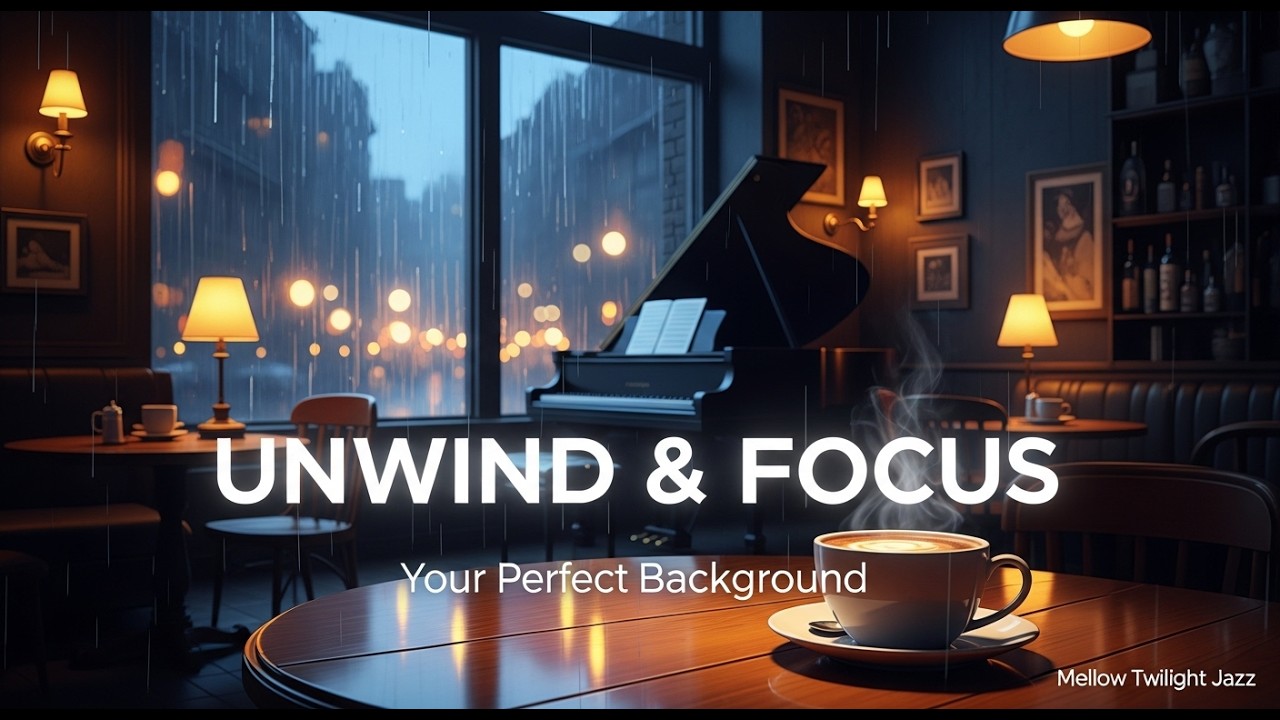 4K Smooth Jazz Piano 🎹 2 HR Cafe Ambience for Study, Work, Sleep & Deep Focus Music