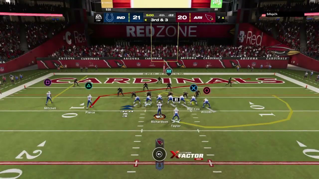 I audible outta the run into a shotgun pass to Alec Pierce ya Heart for the touchdown. | 