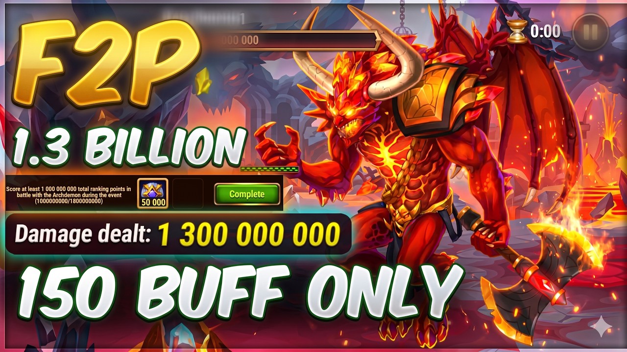 1,3 МЛРД УРОНА: F2P-команда (только 150 баффов) 🔥 Гайд на Архидемона | Hero Wars