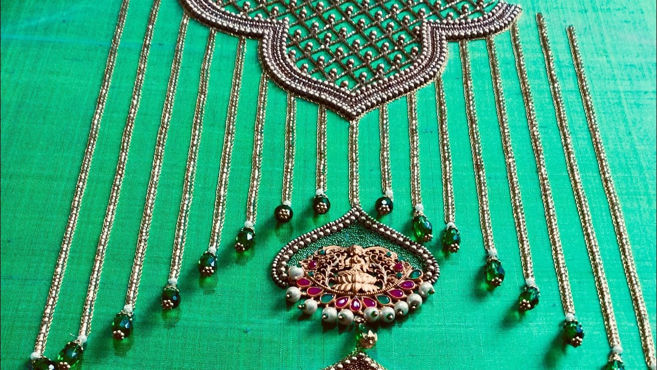 Lakshmi pendant embroidery