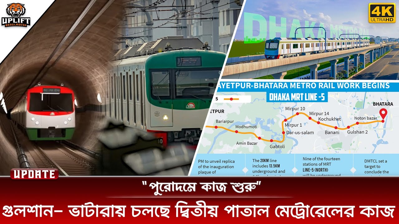 ঢাকার তৃতীয় মেট্রোরেল এমআরটি লাইন ৫ নর্দার্ন রুট নির্মাণের অগ্রগতি । Dhaka MRT Line 5 Update 2025