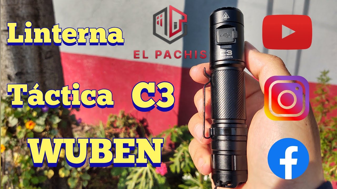 Linterna Táctica WUBEN C3 - unboxing - review - 1200 L - recargable - contra agua El Pachis