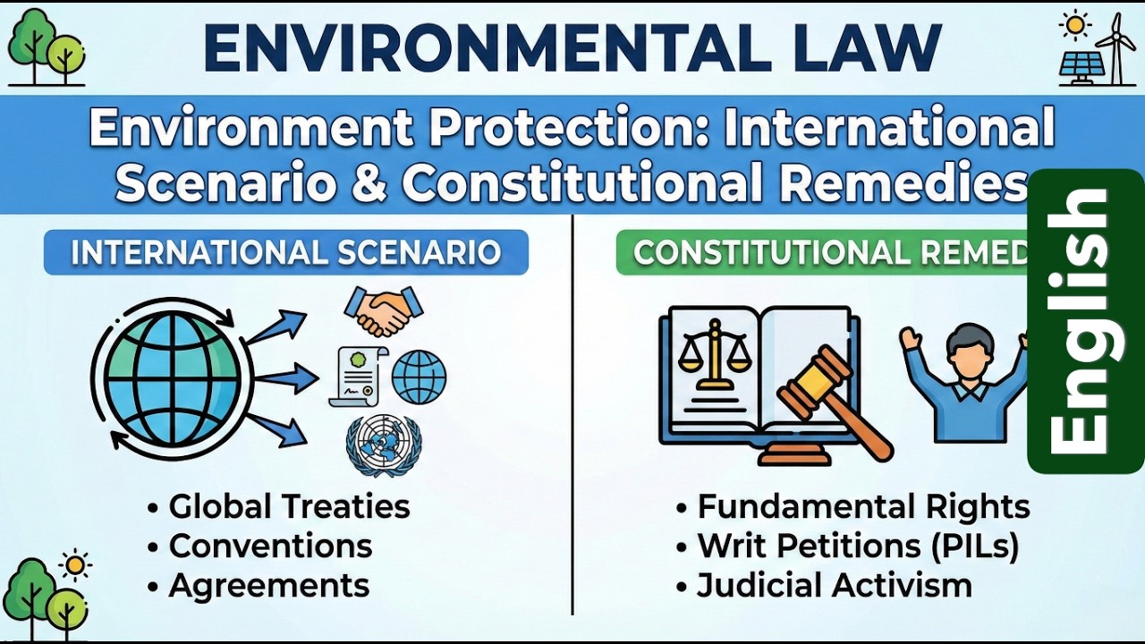 Environment Protection International Scenario & Constitutional Remedies | Environmental Law| English