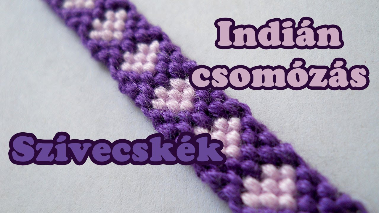 Indiáncsomózás - Szívecskés karkötő