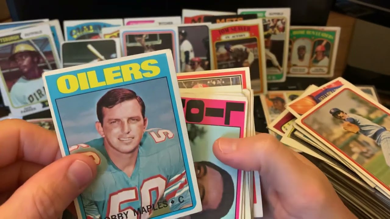 Early 70&rsquo;s vintage- football, Basketball &baseball stars #vintagecards #wiltchamberlain #collection