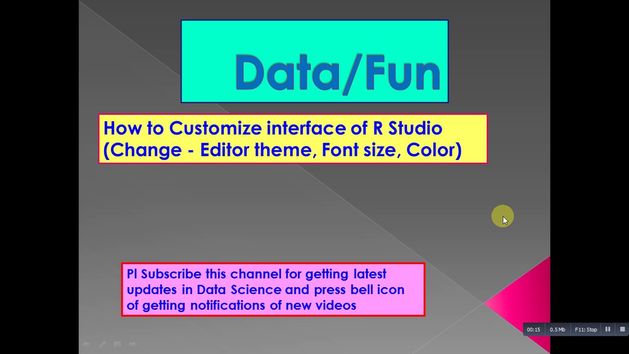 R Tutorial 9.  How to Customize R Studio window Change theme,font,color