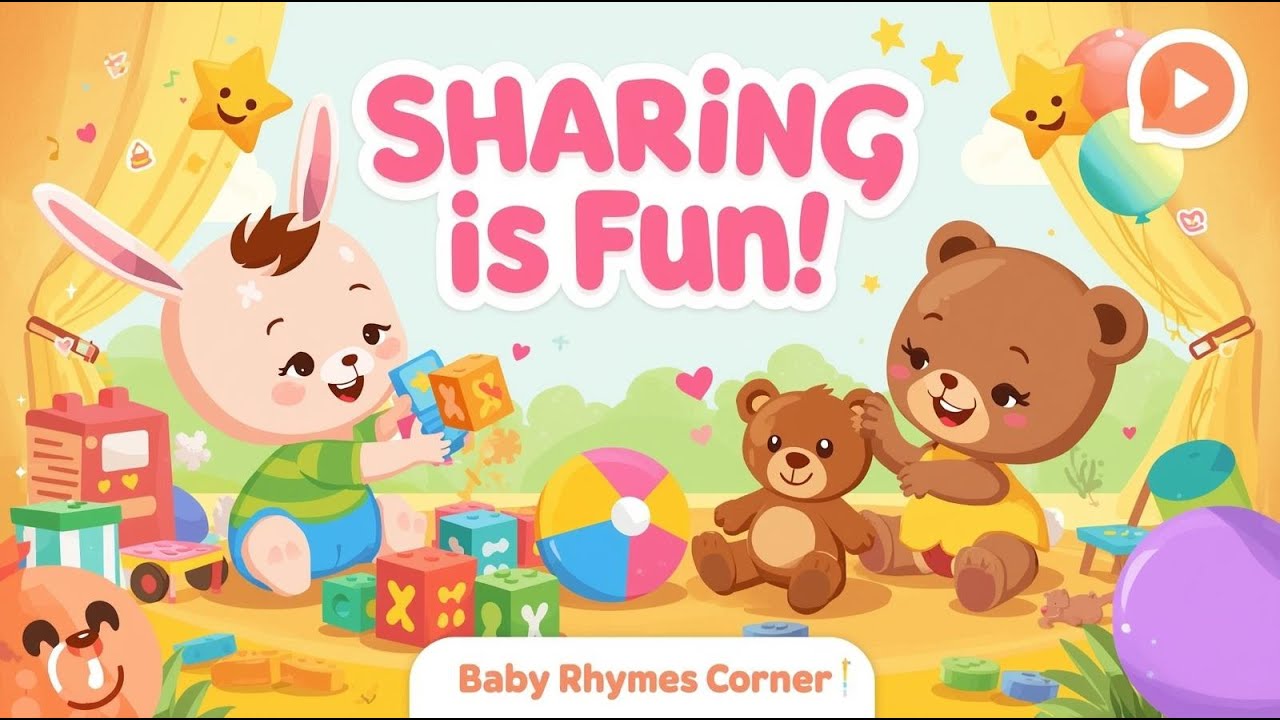 🧸💖 Sharing Is Fun! 🎈🌟 | Baby Learning Rhyme #babyrhymes  #toddlercartoons  #choochootrain #cocomelon