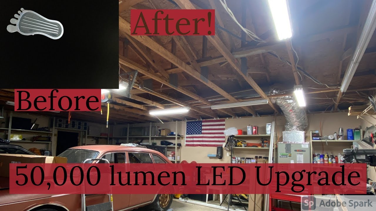 HUGE Shop Light Upgrade- Installing 50,000 lumens of LED lights