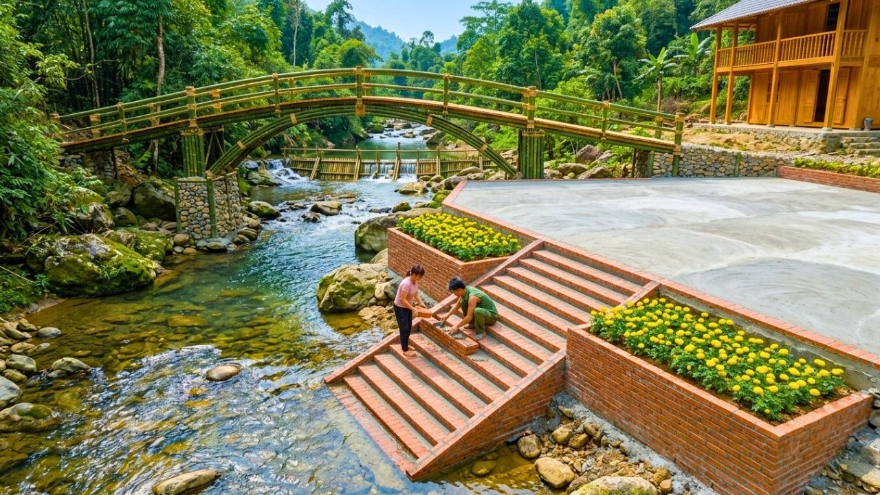 120 Days Building Strong Steps and a Beautiful Concrete Walkway for a Forest Farm