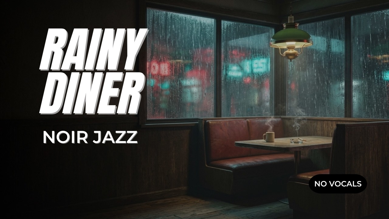 Rainy Midnight Diner | Film Noir Jazz to Focus & Read (No Vocals)