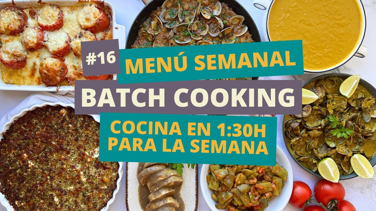 MENÚ SEMANAL 2/2 MAYO 🍲 Cocina en 1:30h para la semana 👩🏻‍🍳 BATCH COOKING EN ESPAÑOL