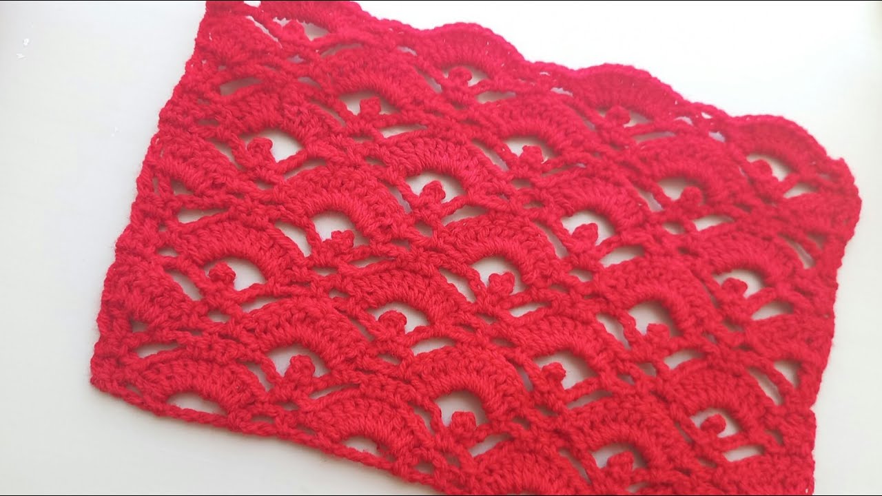 CROCHET :shell stitch tutorial |easy crochet stitch for scarfs |Hook creation
