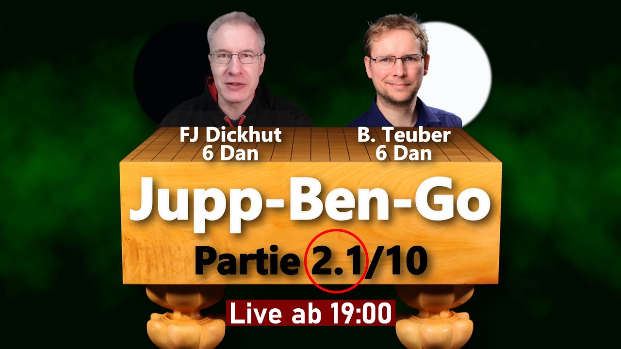 Nochmal Partie 2 des Jupp-Ben-Go (Jubango bzw. 10 Partien Match mit Benjamin Teuber)