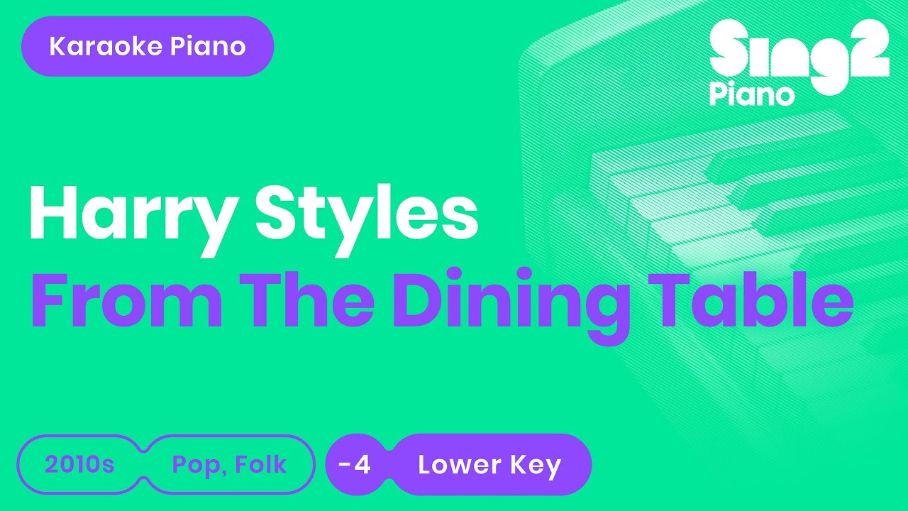 Harry Styles - From the Dining Table (Lower Key) Karaoke Piano