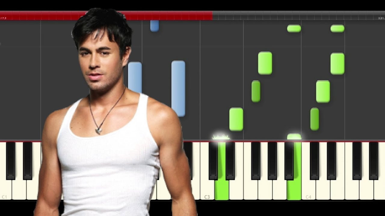 Enrique Iglesias Duele el Corazon piano midi tutorial sheet partitura cover Wisin karaoke