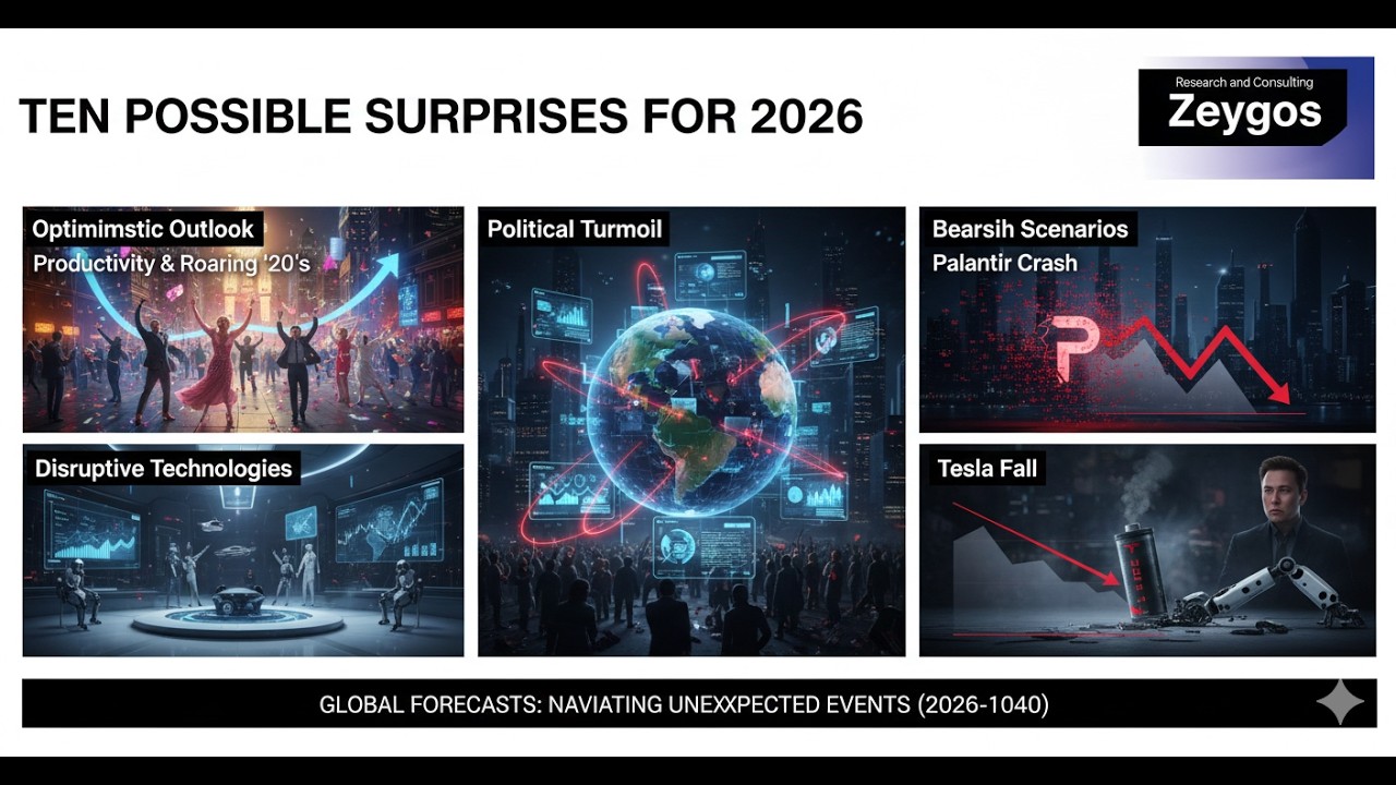 المفاجآت العشر لعام 2026: 5 إيجابية و 5 سلبية، تم تطويرها وفقًا لطريقة بايرون وين.