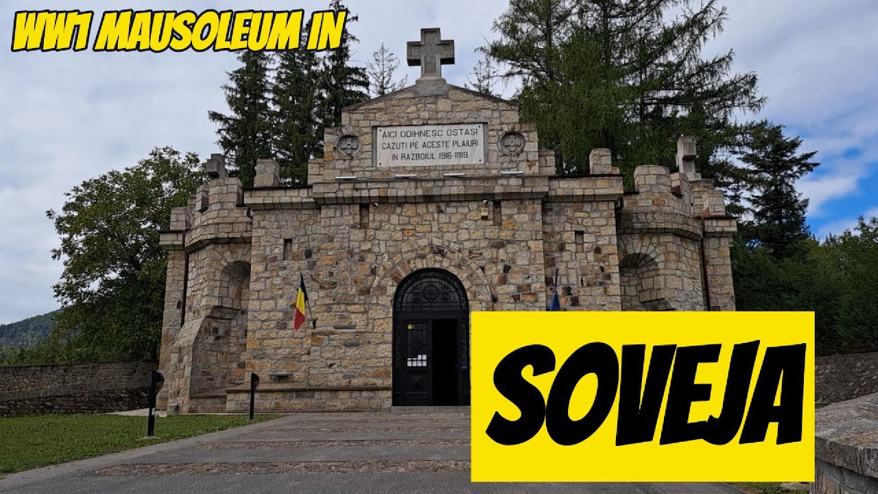 Soveja, Romania. WW1 Memorial. Abandoned resort. Ceausescu's hunting lodge