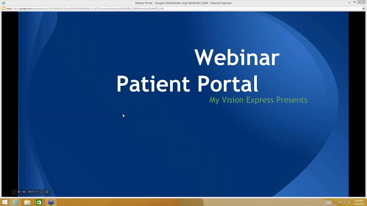 My Vision Express®: Patient Portal Training
