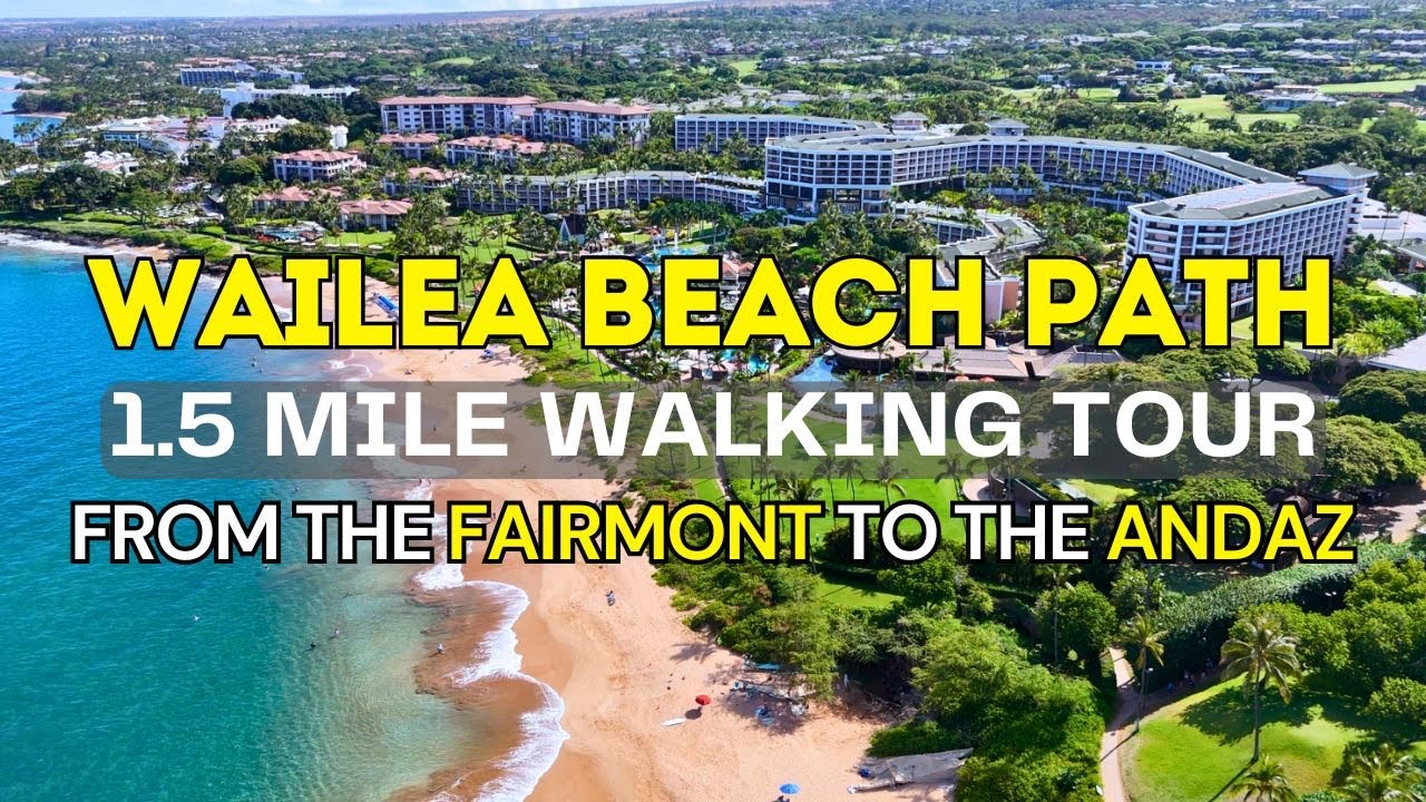 Wailea Beach Path in Maui Hawaii - Entire walk from Fairmont Kea Lani to Andaz in 4k South Maui 2025