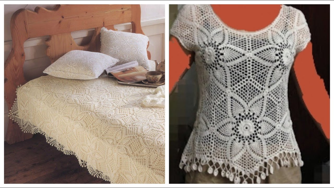 طريقة تشبيك الوحدة لعمل المفرش وعمل بلوزة لطفلة وطريقة عمل بلوزة بنفس الوحدة حريمي crochet summer