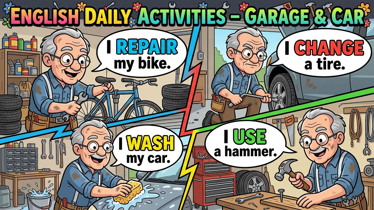 Speak English Every Day 🗣️ | Beginner English &ndash; Garage & Car ❤️
