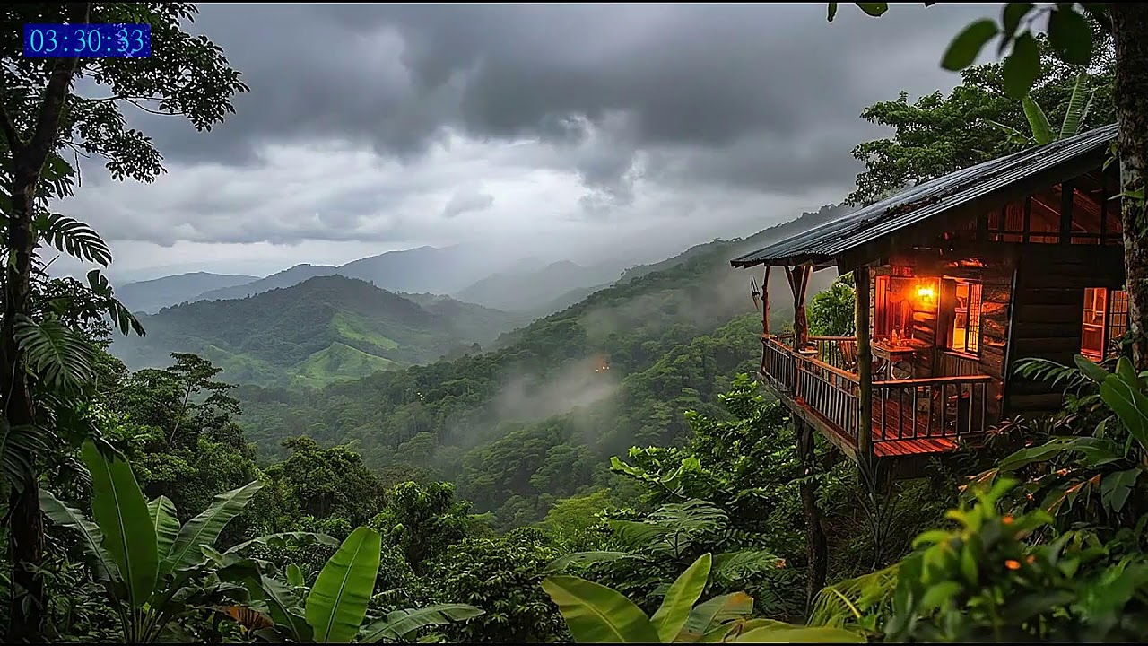 Natural Rain and Piano Atmosphere for Sleeping and Night Healing