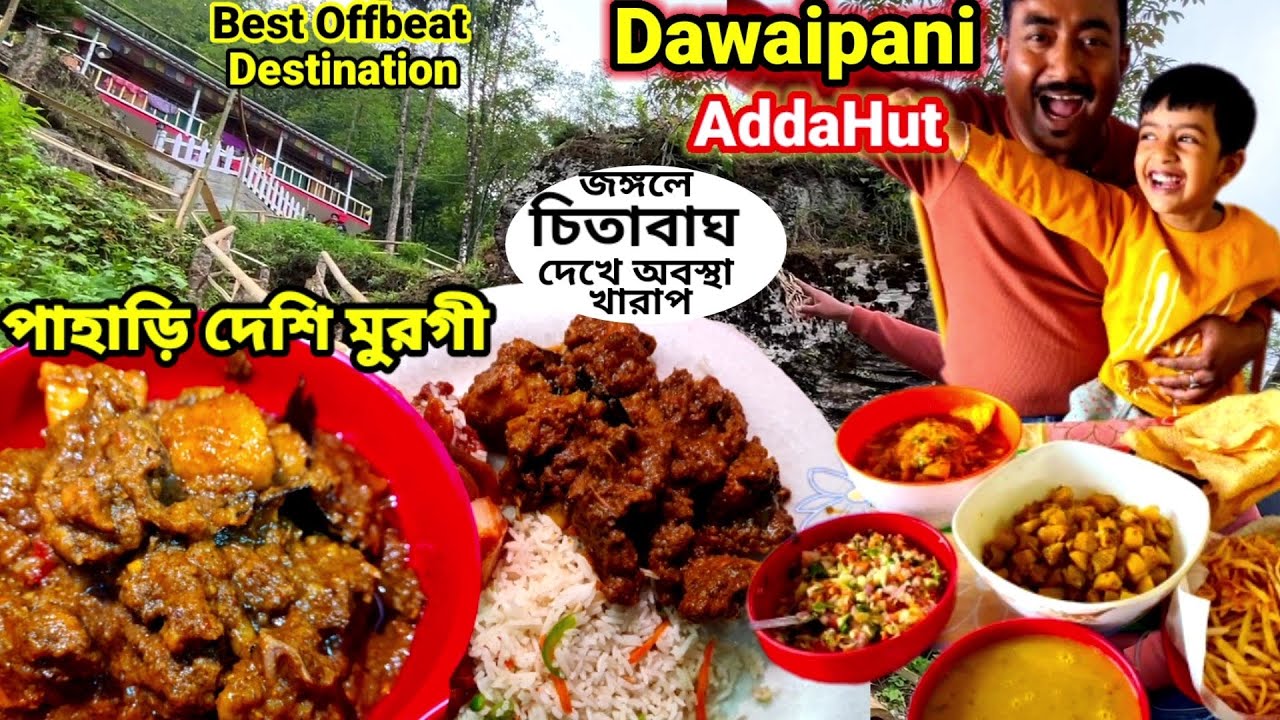 চিতা দেখে রোমাঞ্চকর Addahut Dawaipani তে পাহাড়ি মুরগী,মাছ,chicken মোমো দিয়ে ভোজ, Offbeat Darjeeling