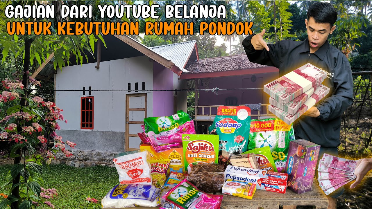 GAJIAN DARI YOUTUBE BELANJA KEBUTUHAN DAPUR UNTUK RUMAH PONDOK KEBUN, TANAM NANAS DAN BUAT PISGOR