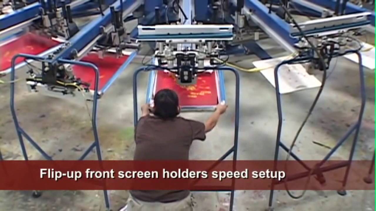 M&R’s Challenger III automatic screen printing press from DCC