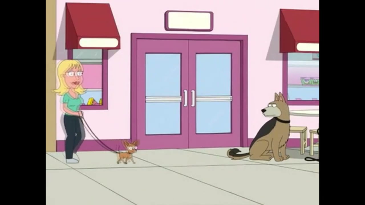 Brian libera a un perro amarrado - Padre de Familia