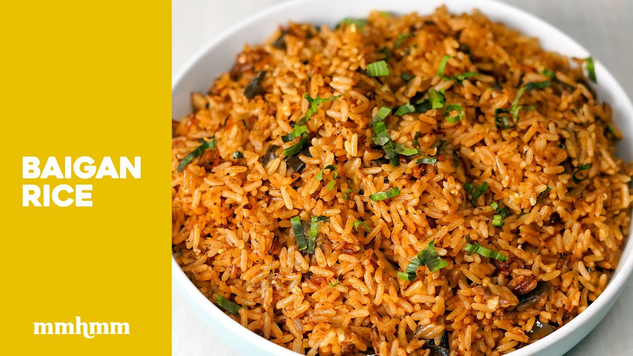Baigan (Eggplant) Rice - Easy & Delicious One Pot Vegan Rice Dish