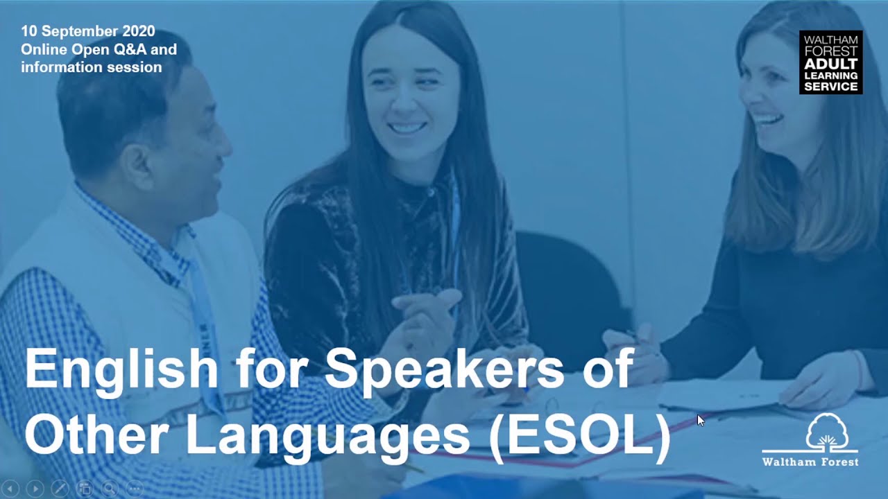 ESOL (English for speakers of other languages) courses (Waltham Forest Adult Learning Service)