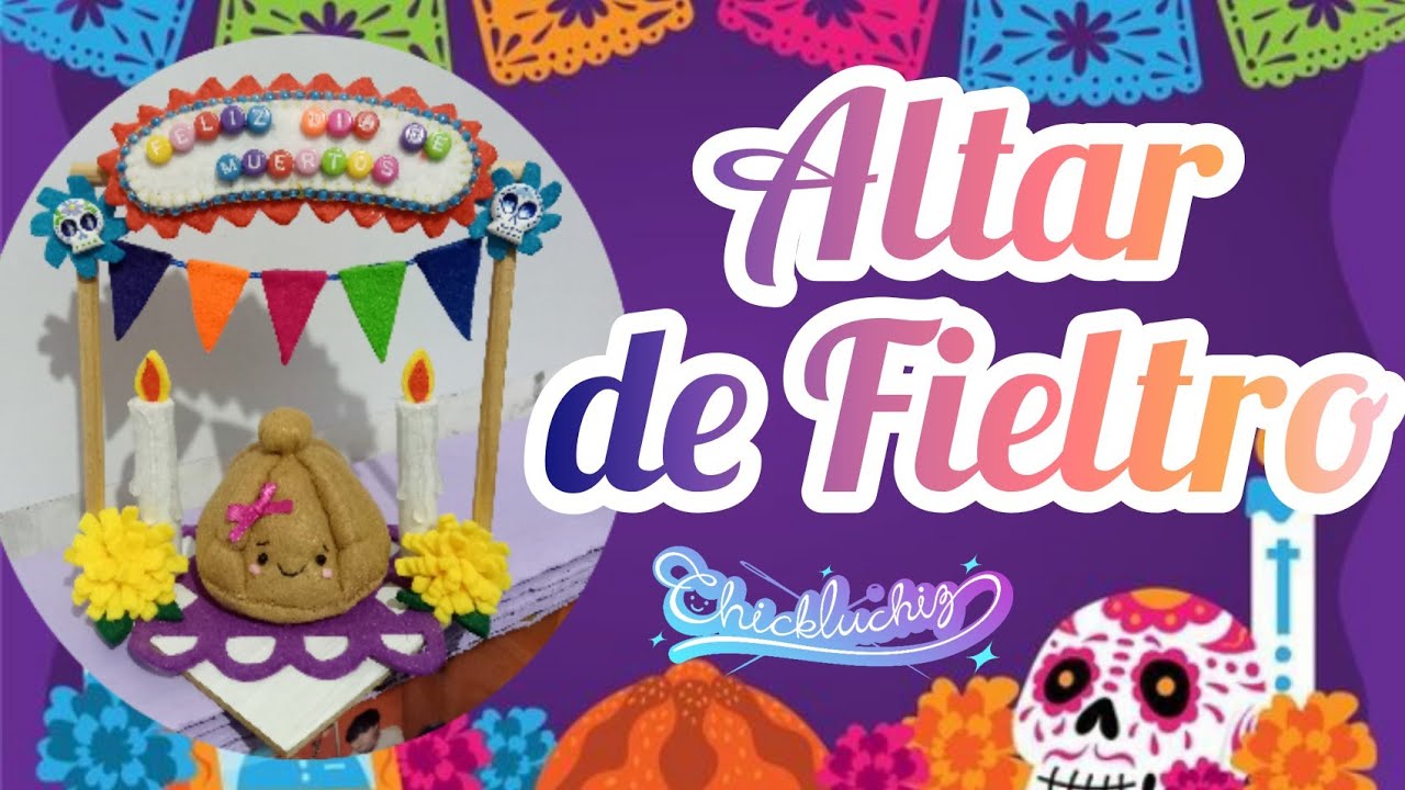 Altar de Muertos de Fieltro DIY #altardemuertos #manualidades #fieltro