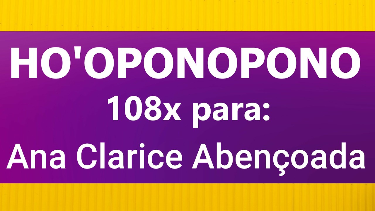 Ho'oponopono Abençoado para 