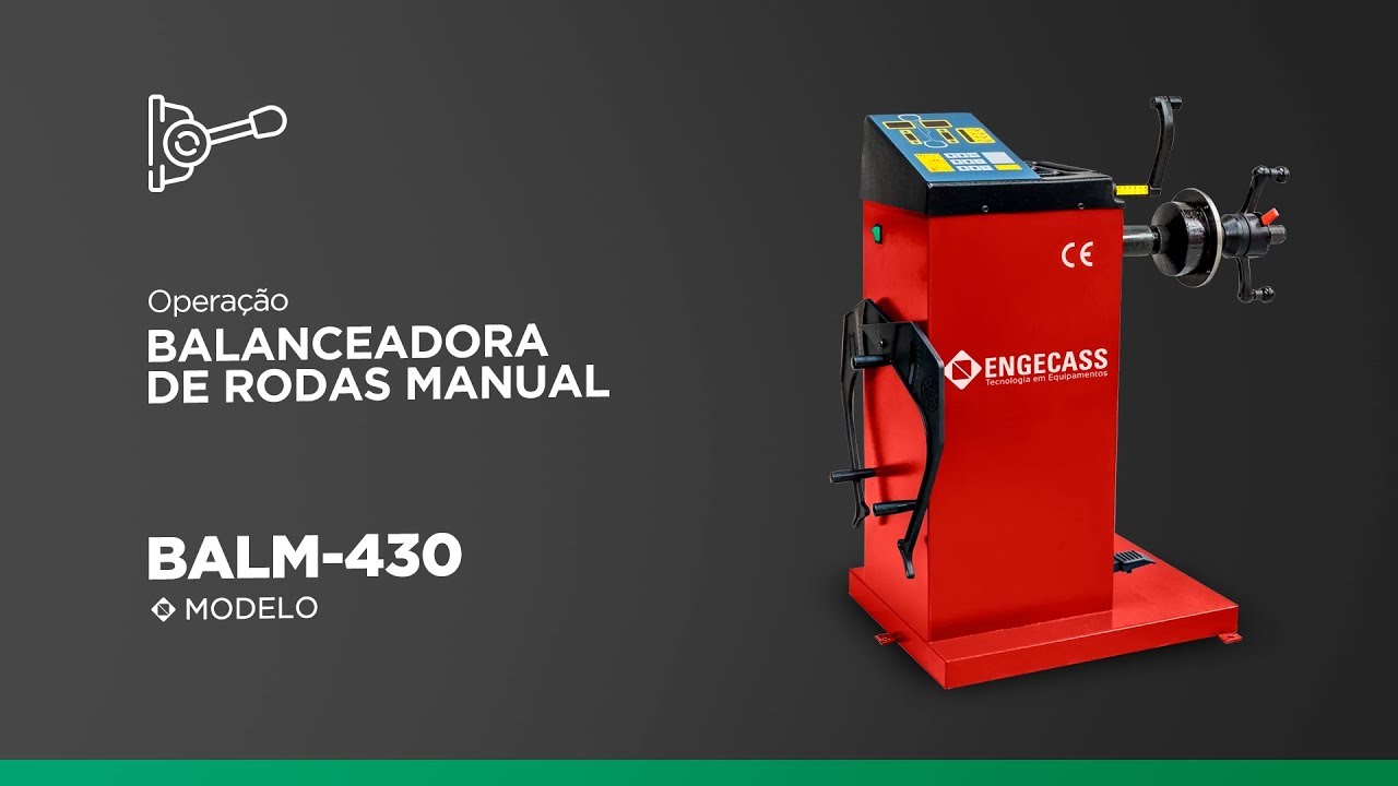 Como operar Balanceadora de rodas pneus manual BALM 430 Engecass