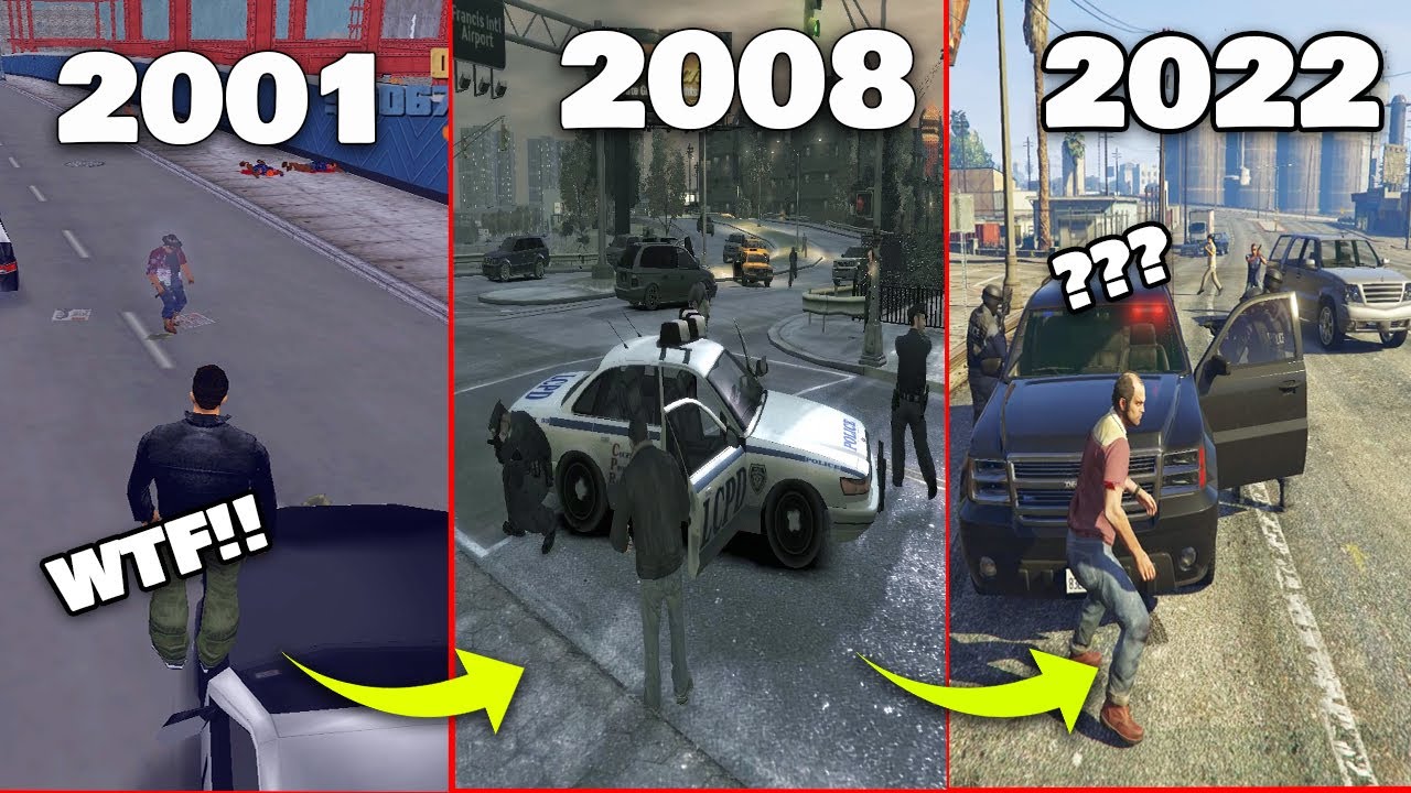 Evolution of Cop vs Gang Logic in GTA Games ( 2001 - 2022 ) |